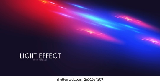 Abstract motion light effect. Energy power design. Blue and gold, red light