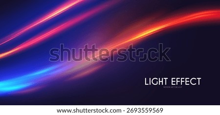 Abstract motion light effect. Energy power design. Blue and gold, red light