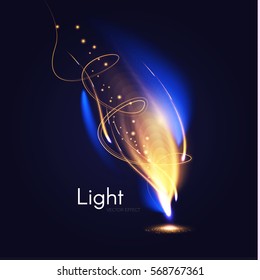 Abstract Motion Light Effect. Futuristic Wave Flash. Shining Space. Vector illustration