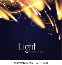 Abstract Motion Light Effect. Futuristic Wave Flash. Shining Space. Vector illustration