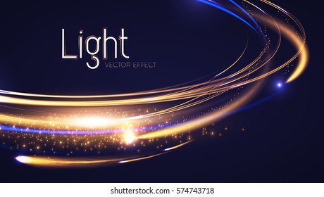 Abstract Motion Light Effect. Futuristic Wave Flash. Shining Space. Vector Illustration