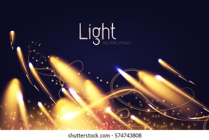 Abstract Motion Light Effect. Futuristic Wave Flash. Shining Space. Vector illustration
