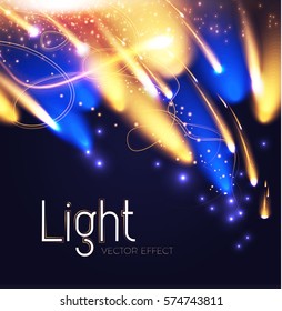 Abstract Motion Light Effect. Futuristic Wave Flash. Shining Space. Vector illustration