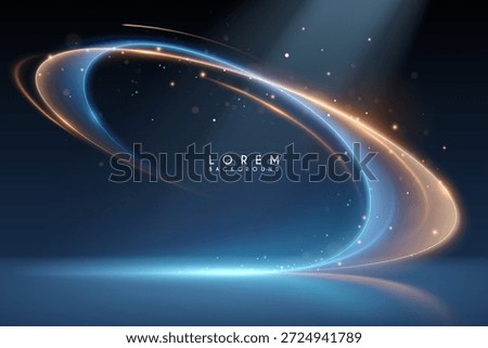 Abstract motion light effect with sparks and rays