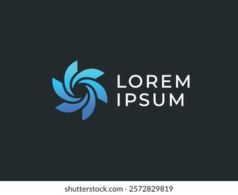 Abstract Motion Logo. Creative Dynamic Round Logotype. Connection Symbol.
