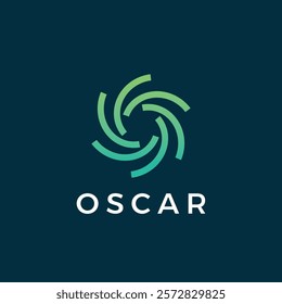 Abstract Motion Logo. Creative Dynamic Round Logotype. Connection Symbol.