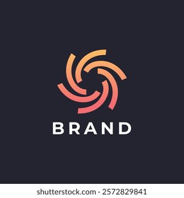Abstract Motion Logo. Creative Dynamic Round Logotype. Connection Symbol.