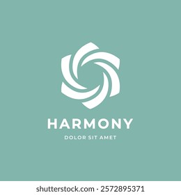 Abstract Motion Logo. Creative Round Logotype. Floral Symbol.
