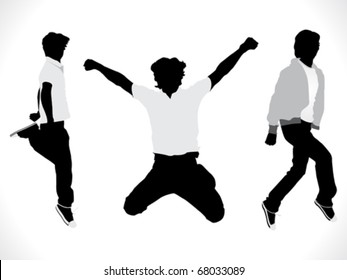abstract motion silhouette of a boy vector illustration