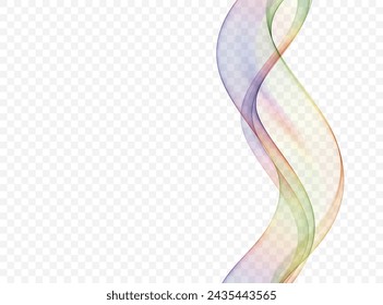 Abstract motion smooth color vector. Rainbow colored transparent wave background.