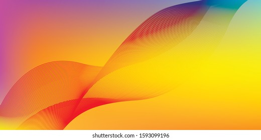 Abstract motion smooth color wave vector. Curve rainbow lines