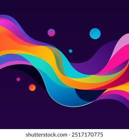 Fondo de Arte vectorial de onda de color liso de movimiento Abstractas.