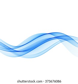 Abstract motion smooth color wave vector. Curve blue lines 