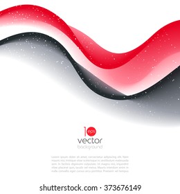 Abstract motion smooth color wave vector. Curve red and black lines 