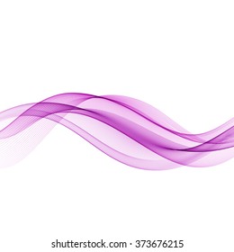 Abstract motion smooth color wave vector. Curve violet lines 