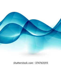 Abstract motion smooth color wave vector. Curve green lines 
