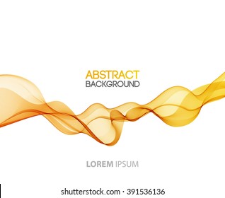 Abstract motion smooth color wave vector. Curve orange and yellow  lines .