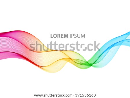 Abstract motion smooth color wave vector. Curve rainbow  lines.