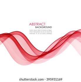 Abstract motion smooth red color wave vector. Red wave