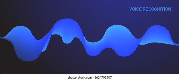 Abstract motion sound wave background. Blue voice recognition concept