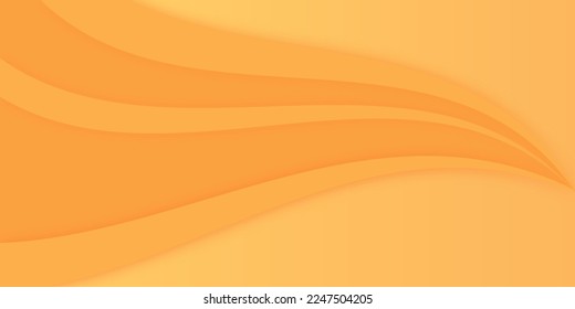 Ola de movimiento abstracta en la ilustración del vector de fondo anaranjado.