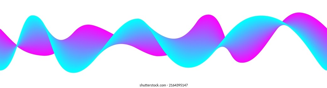 Abstract motion wave vector illustration. Pink and blue design element for party, music or technology modern concept isolated on white background.