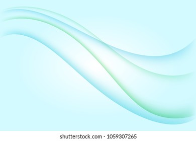 Abstract motion waves and smooth curves on blue background