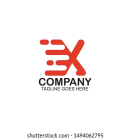 Abstract motion X letter logo design template