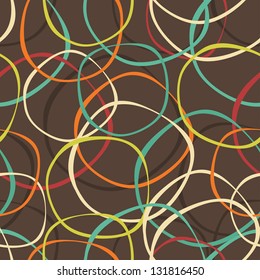 Abstract motley circles seamless pattern. Endless retro background