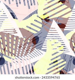 Abstract motley seamless pattern. Vector illustration for print, fabric, cover, packaging, interior decor, blog decoration and other your projects.