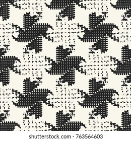Abstract Mottled Checked Textured Distressed Background. Seamless Pattern.