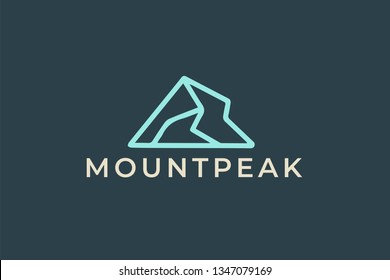 Abstract Mount Peak logo. Minimalistic Creative Mountain logo design. Simple symbol