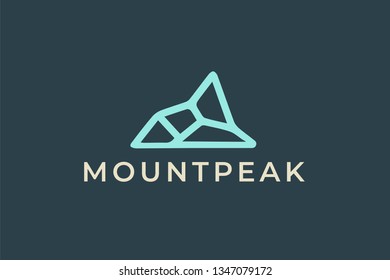 Abstract Mount Peak logo. Minimalistic Creative Mountain logo design. Simple symbol
