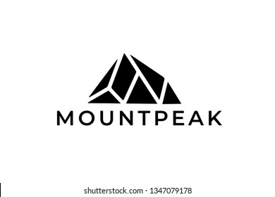 Abstract Mount Peak logo. Minimalistic Creative Mountain logo design. Simple symbol