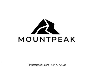 Abstract Mount Peak logo. Minimalistic Creative Mountain logo design. Simple symbol