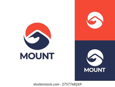 abstract mountain adventure logo design vector concept