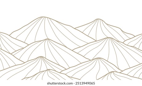 Abstract mountain background. Line style mountain background. Hand drawn Mountain line arts illustration.
