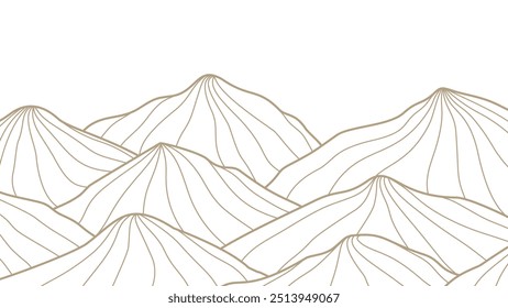 Abstractas fondo de montaña. Fondo de montaña de estilo de línea. Dibujado a mano ilustración de artes de línea de montaña.