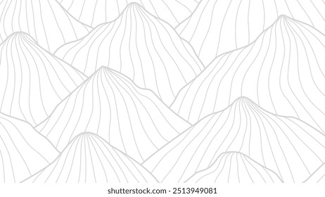 Fundo abstrato da montanha. Plano de fundo da montanha de estilo de linha. Desenhado à mão ilustração das artes da linha de Montanha.