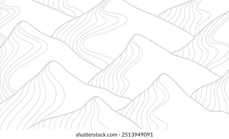 Abstractas fondo de montaña. Fondo de montaña de estilo de línea. Dibujado a mano ilustración de artes de línea de montaña.