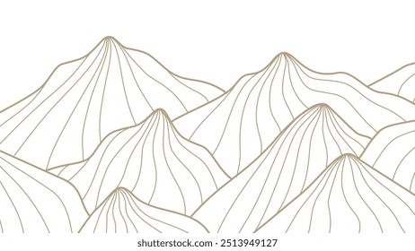 Abstractas fondo de montaña. Fondo de montaña de estilo de línea. Dibujado a mano ilustración de artes de línea de montaña.