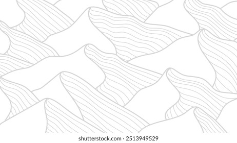 Abstractas fondo de montaña. Fondo de montaña de estilo de línea. Dibujado a mano ilustración de artes de línea de montaña.