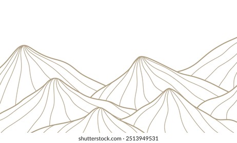 Fundo abstrato da montanha. Plano de fundo da montanha de estilo de linha. Desenhado à mão ilustração das artes da linha de Montanha.