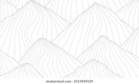 Abstract mountain background. Line style mountain background. Hand drawn Mountain line arts illustration.