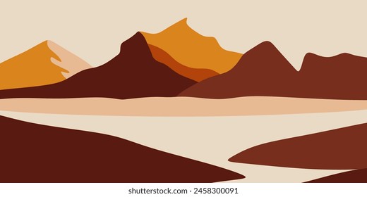 Abstract Mountain Bohemian Landscape Vector Illustration