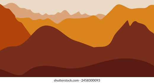 Abstract Mountain Bohemian Landscape Vector Illustration