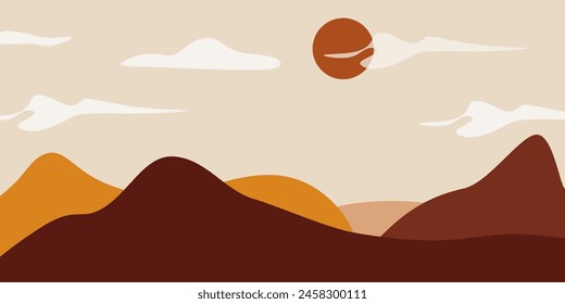 Abstract Mountain Bohemian Landscape Vector Illustration