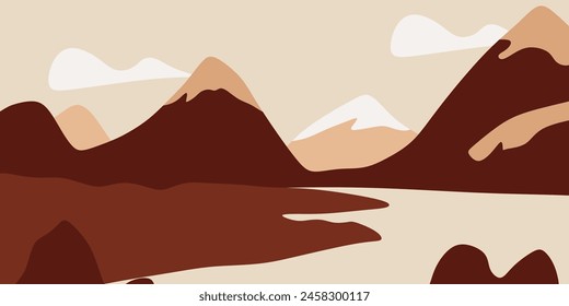 Abstract Mountain Bohemian Landscape Vector Illustration