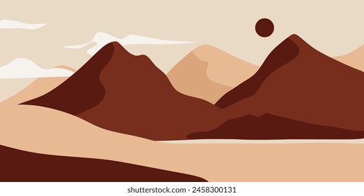 Abstract Mountain Bohemian Landscape Vector Illustration