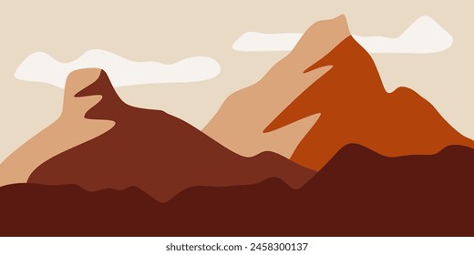 Montaña Abstractas Ilustración vectorial del paisaje bohemio